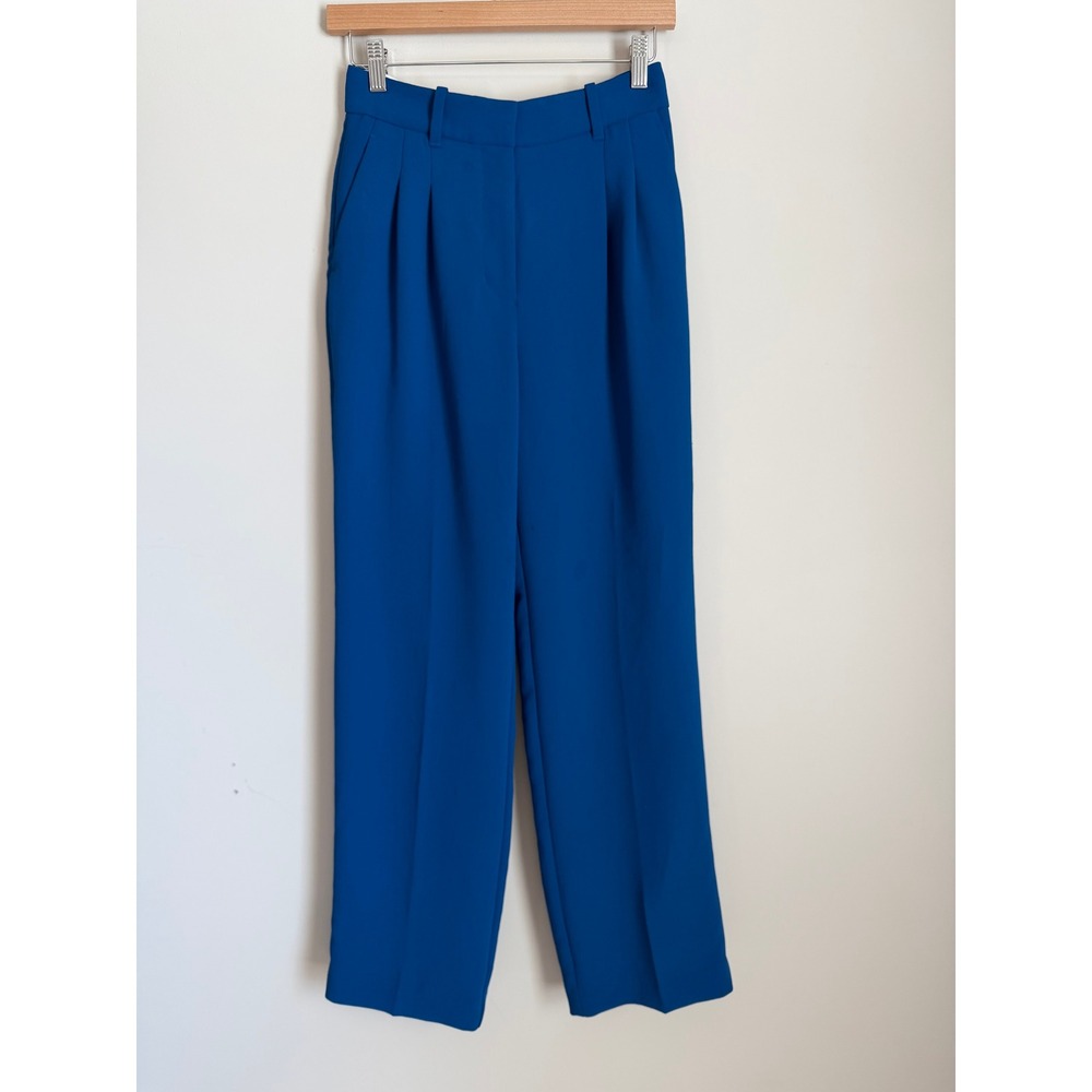 Wilfred Aritzia The Effortless Pant 2 Blue Crepette Pleated Wide Leg